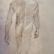 male nude graphite drawing